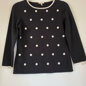Escada Black and White Polka Dot Top